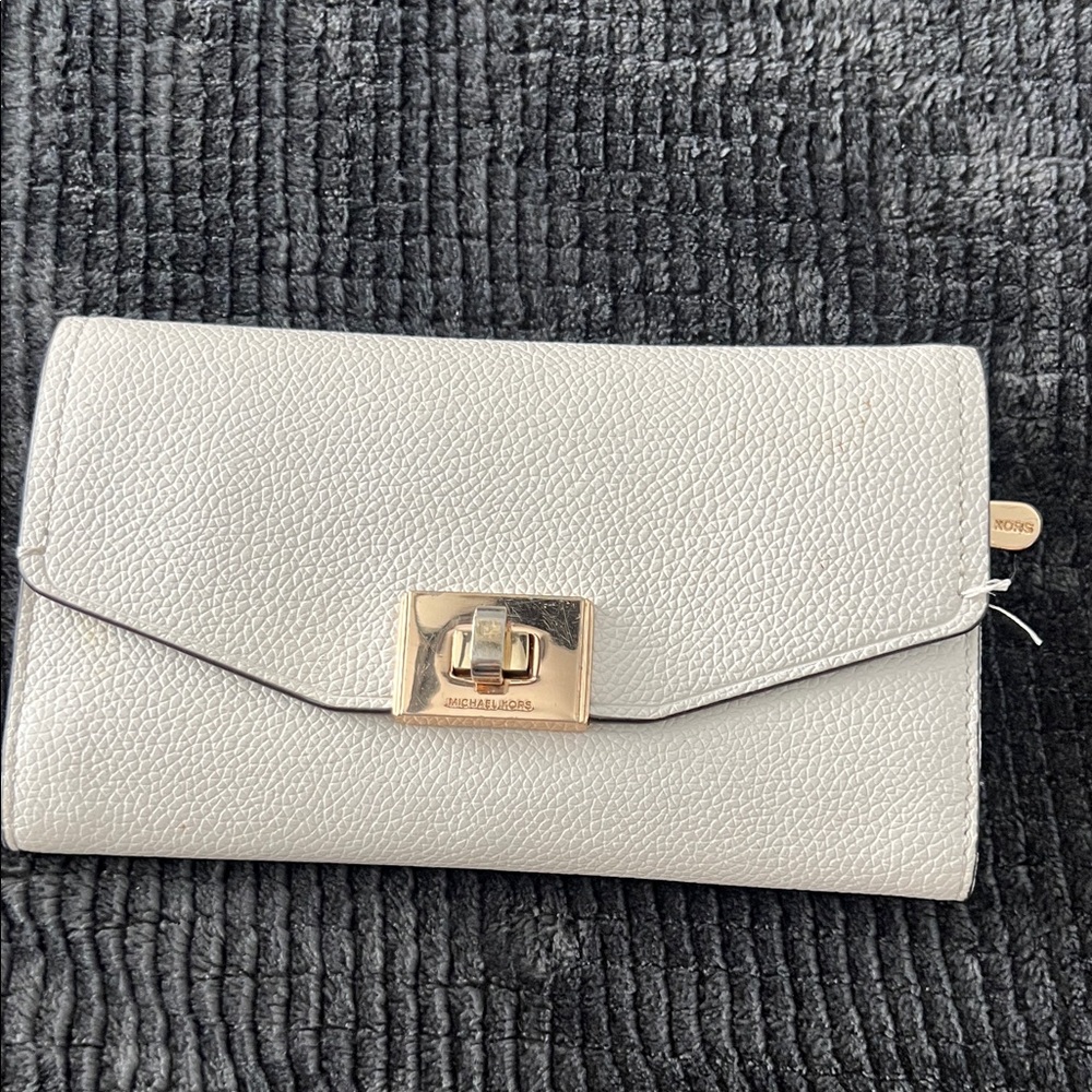 Michael Kors Silver Textured Clutch